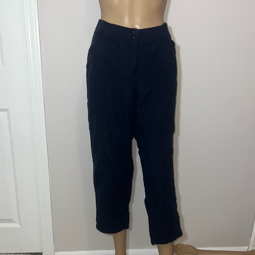 🎆J Jill India Ink 100% Cotton Roll Cuff Convertible Pants